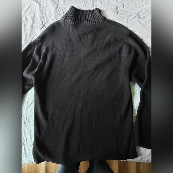 Old Navy Vintage 1/4 Zip Mock Neck Sweater (Black, M) Y2K - Picture 4 of 7